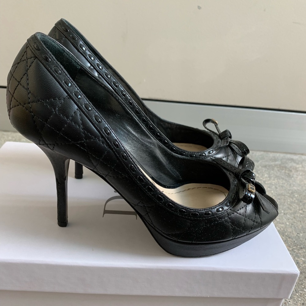 Dior Padlock Peep Toe black 37.5 EUC